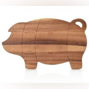 Celebrity Chef Paula Deen Pig Cuts & Serve Board Acacia Wood Cutting Board HTF